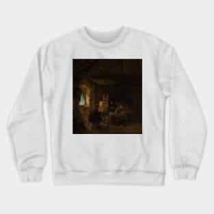 Painting Studio by Adriaen van Ostade Crewneck Sweatshirt